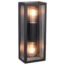 Farah Fluted Glass Exterior Up/Down Wall Light